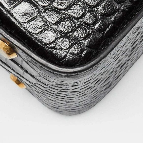 Balenciaga Black Croc Embossed Leather Tool 2.0 North South Medium Tote Bag - Picture 6 of 11
